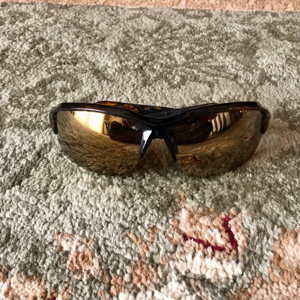Men's Sport Shield Sunglasses - Brown Mirrored Lenses